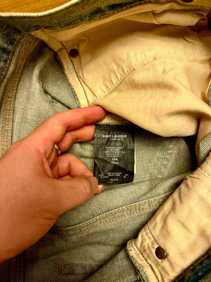 saint laurent distressed denim jeans A+
