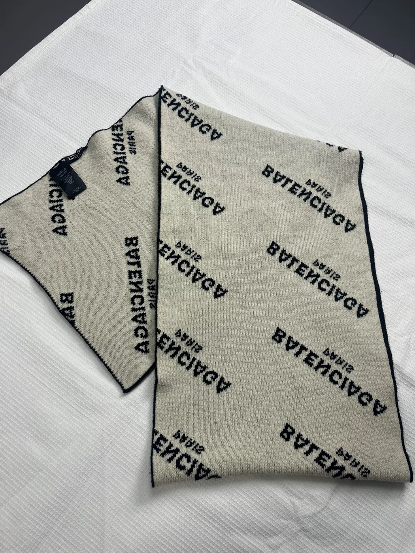Balenciaga Black Letter Scarf