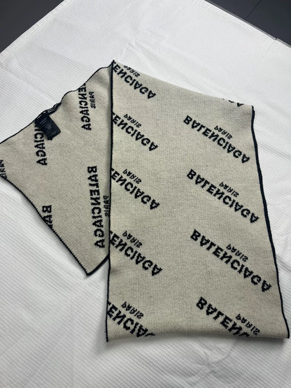 Balenciaga Black Letter Scarf