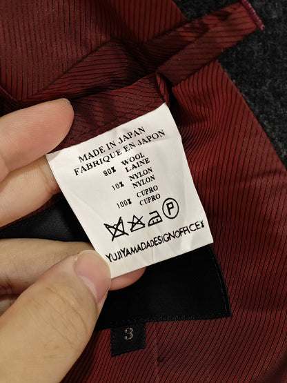 Yuji Yamada Wool Overcoat with Stripes