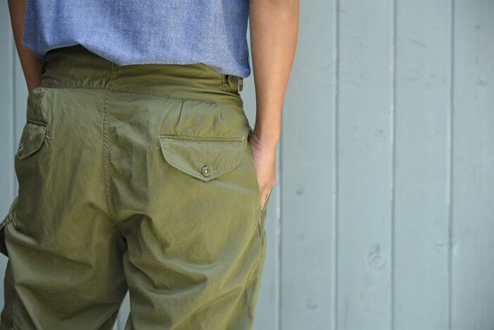 vintage military-style cargo pants with belt