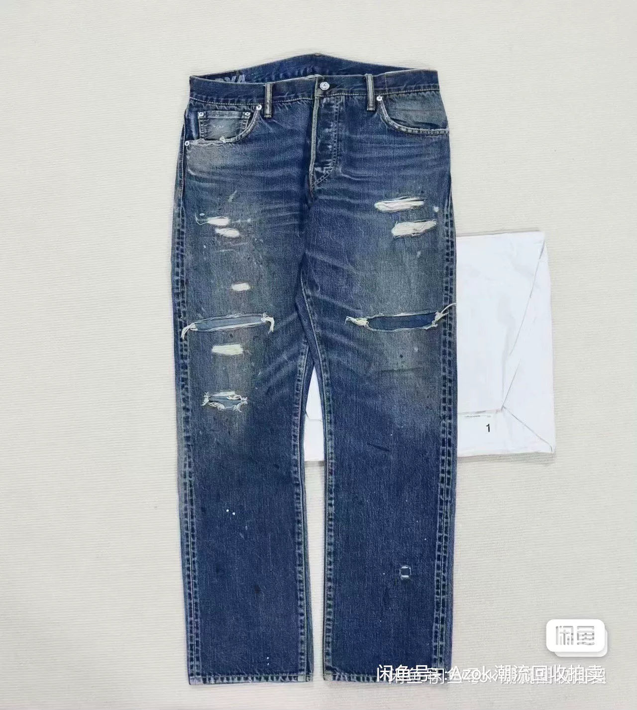Visvim Dry4 Distressed Blue Denim
