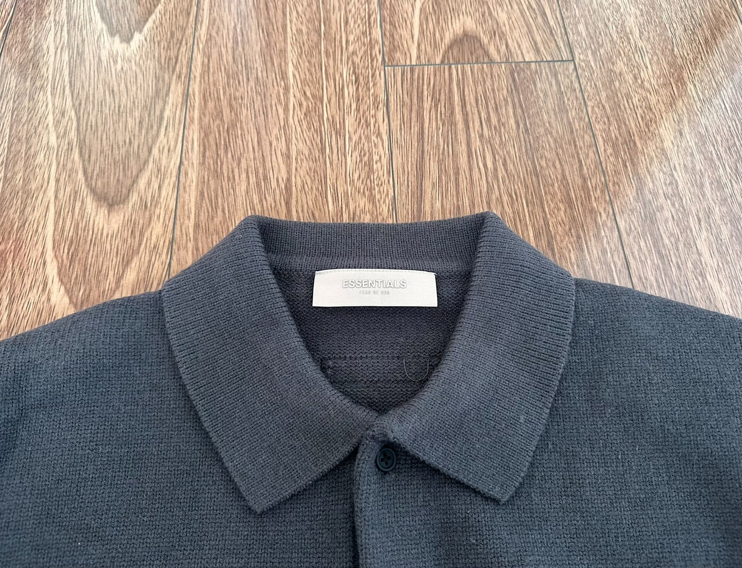 fear of god essentials knit long sleeve polo