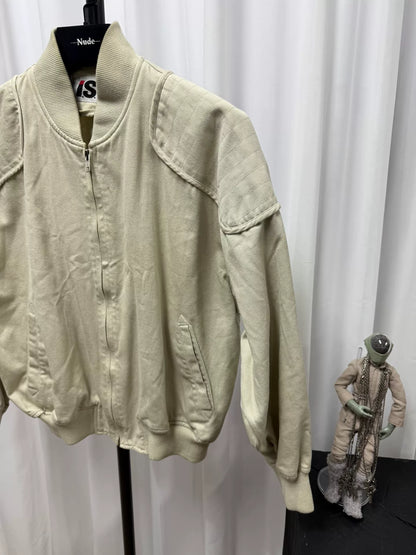 issey miyake men canvas jacket in beige