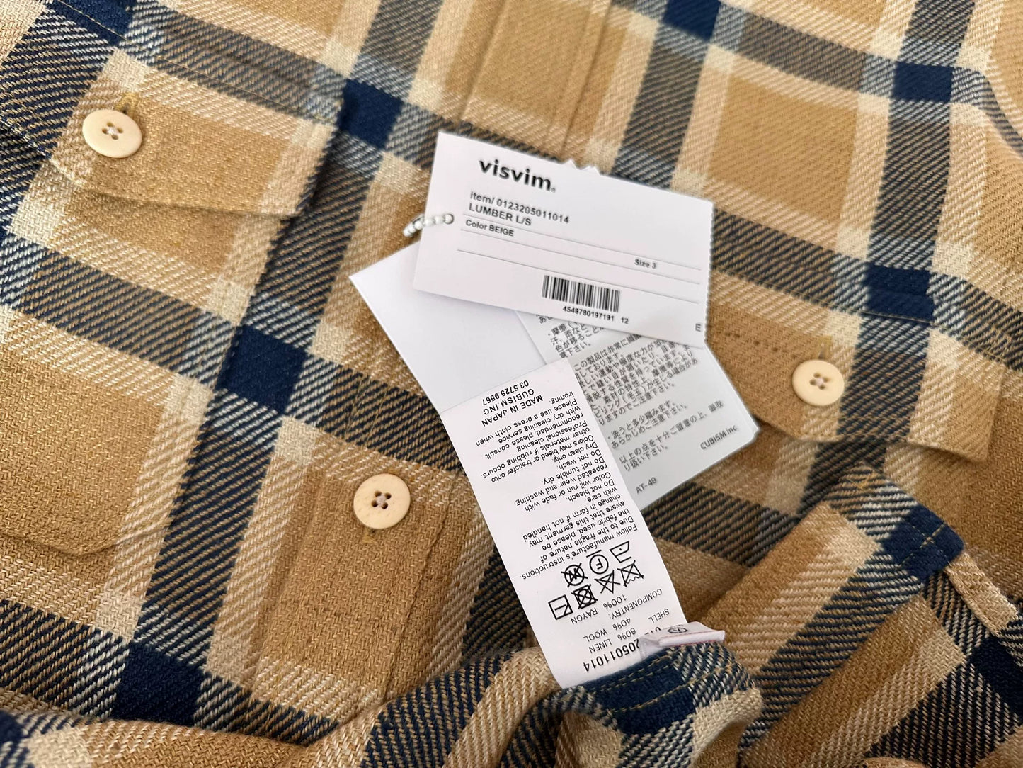 visvim lumber check long sleeve shirt