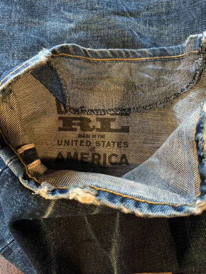 Double RL RRL Distressed Ripped Jeans