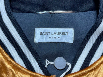 saint laurent velvet cotton bomber jacket