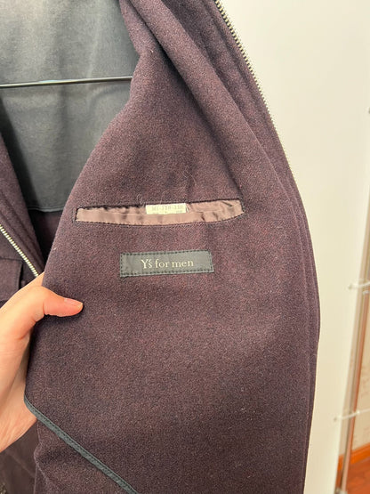 Yohji Yamamoto Purple Wool Blend Coat