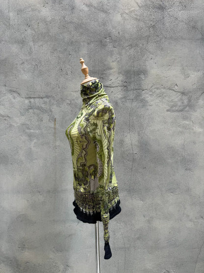 Jean Paul Gaultier Green Dragon Mesh Shirt