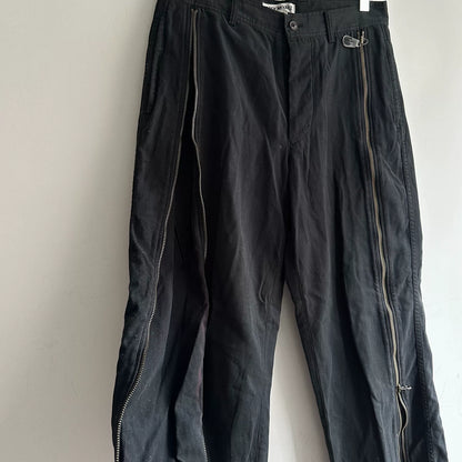 issey miyake rare zip-up black pants