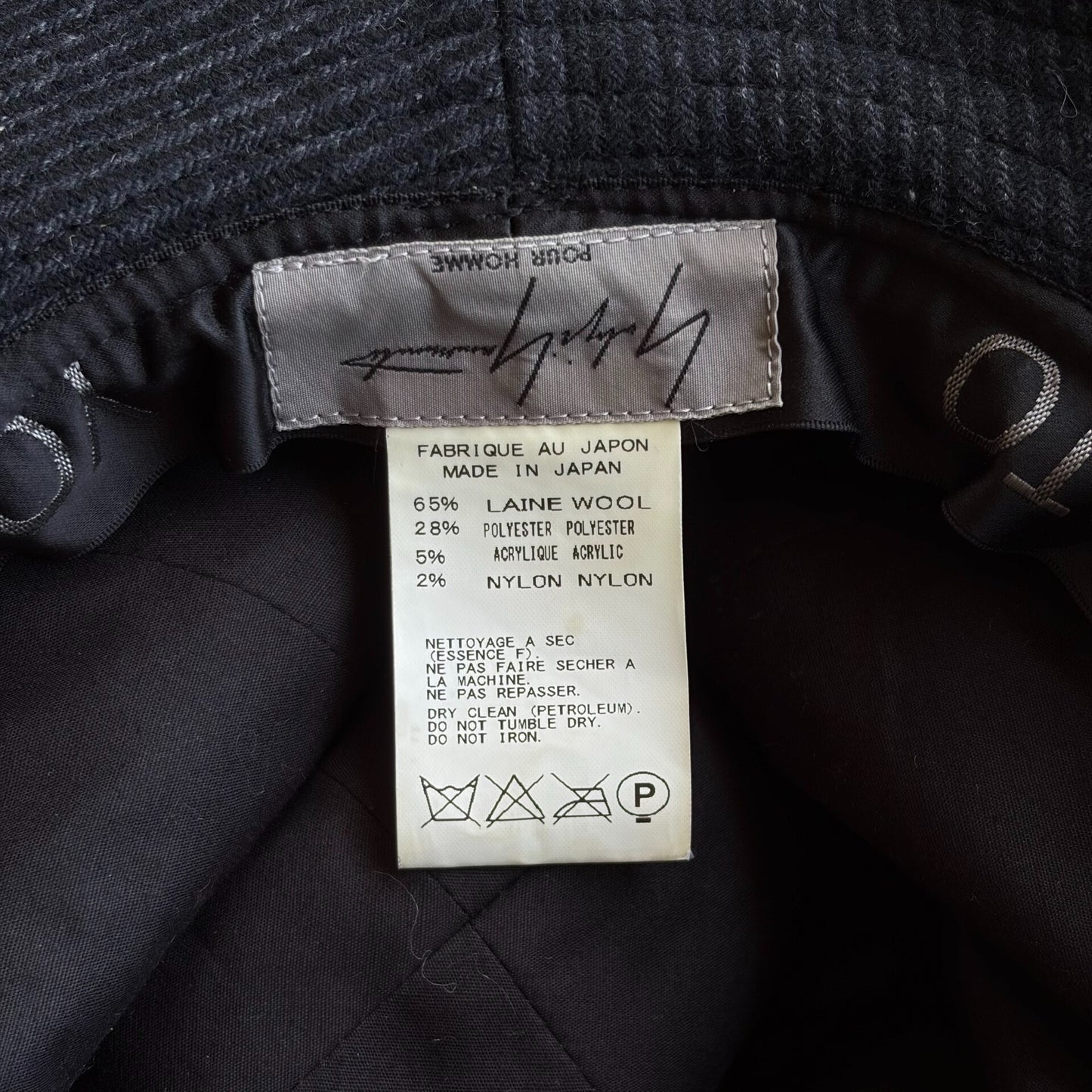 Yohji Yamamoto Wool Black Hat