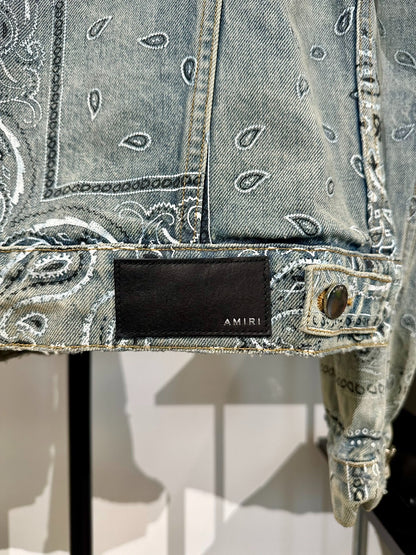Amiri Washed Distressed Denim Jacket