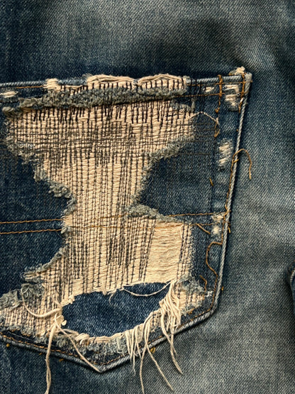 undercover love lightning denim pants