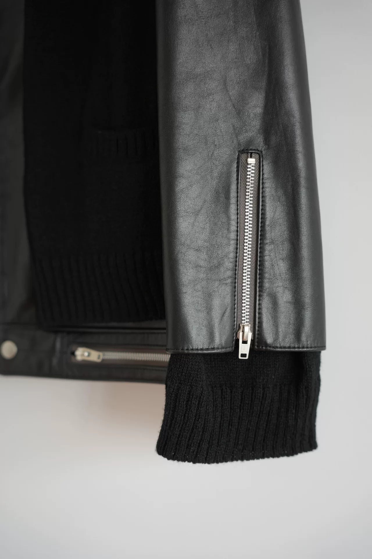 black leather double rider jacket