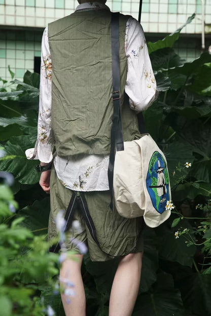 dark pattern wool vest by Paul Harnden