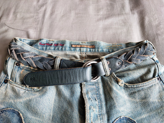 RRL Indigo Double Ring Belt