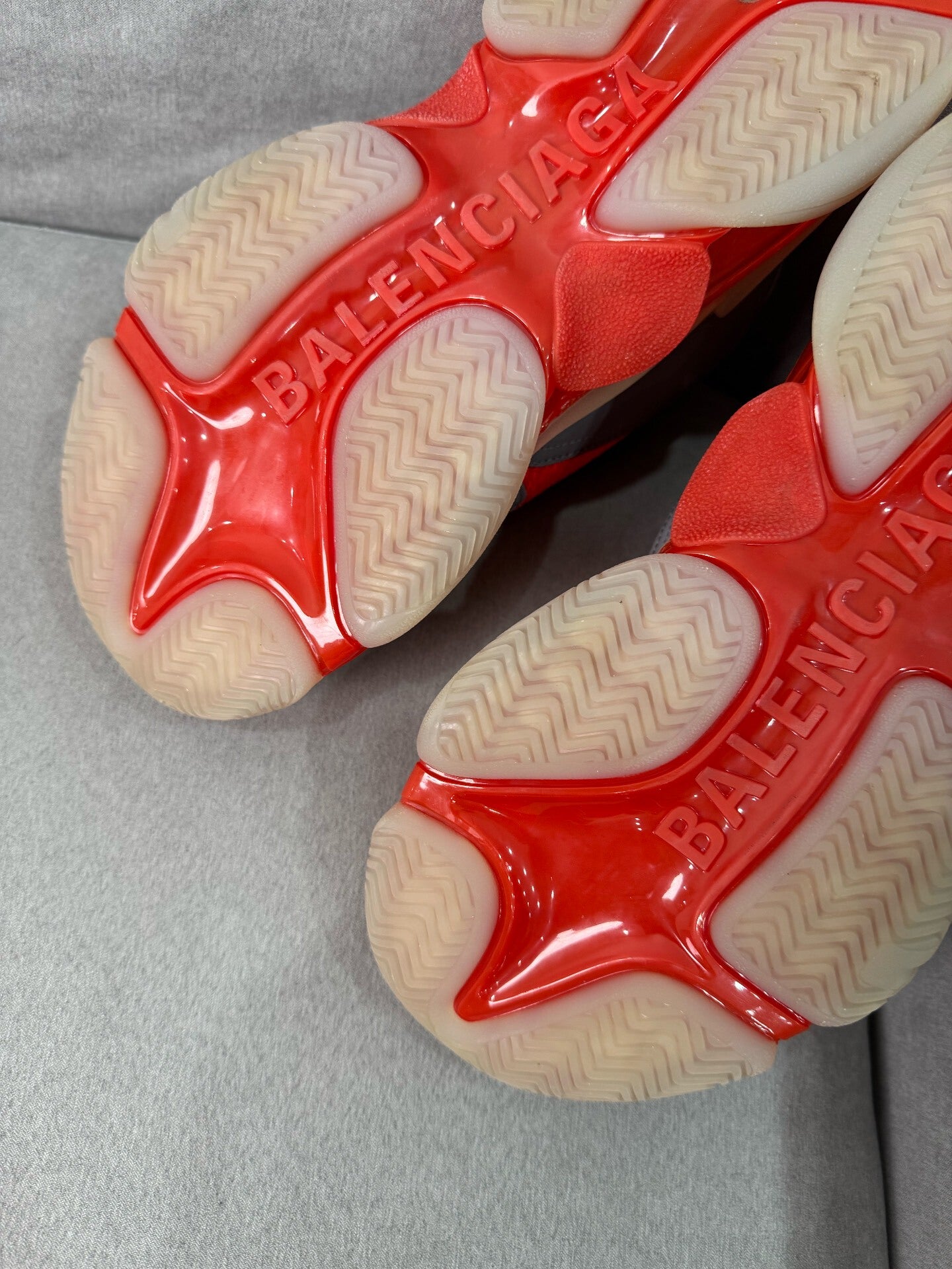 Balenciaga Triple S Gray Red Sneakers Size 39