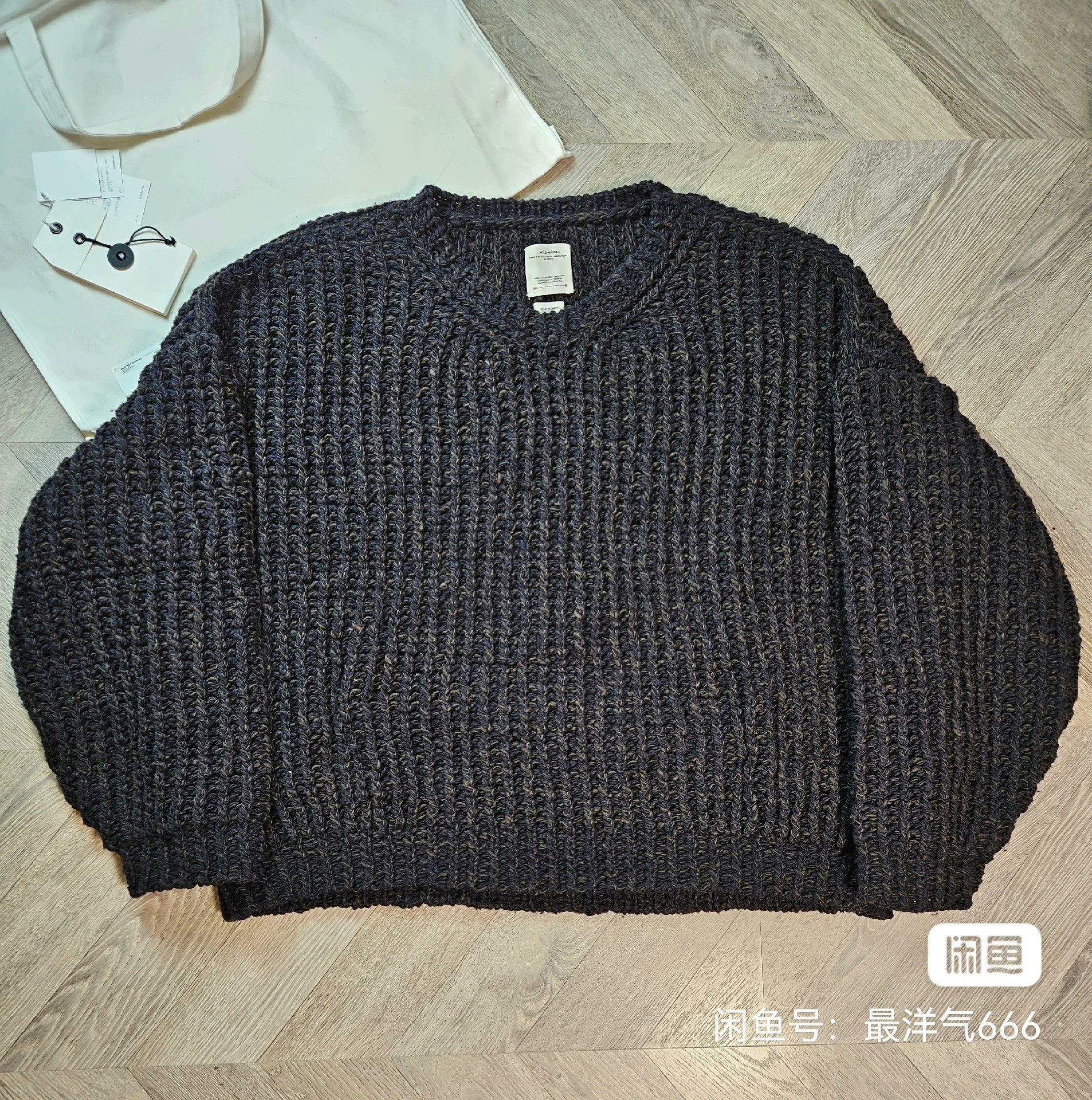 visvim hand-knit wool crew neck sweater