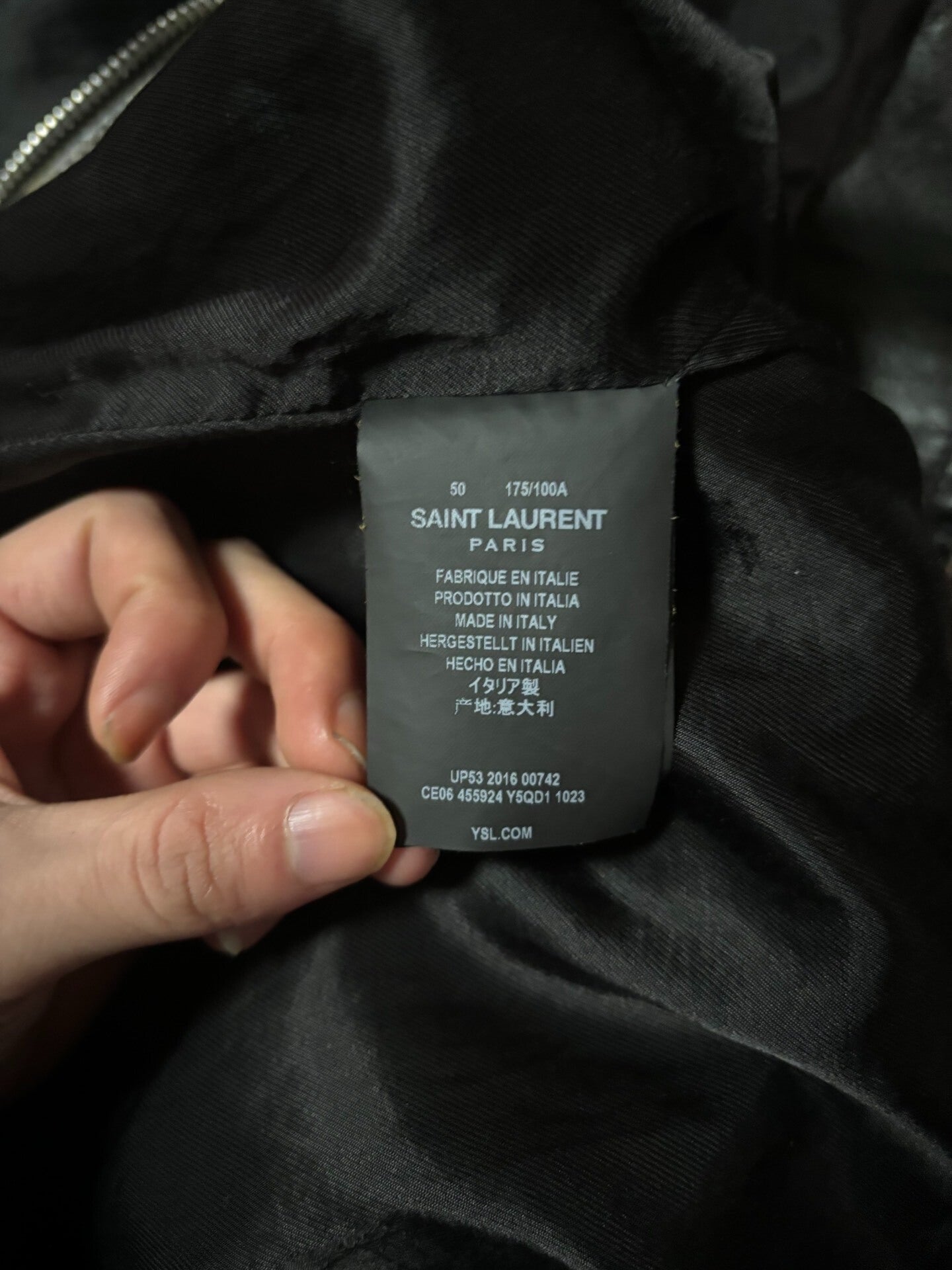 saint laurent distressed fringe leather jacket