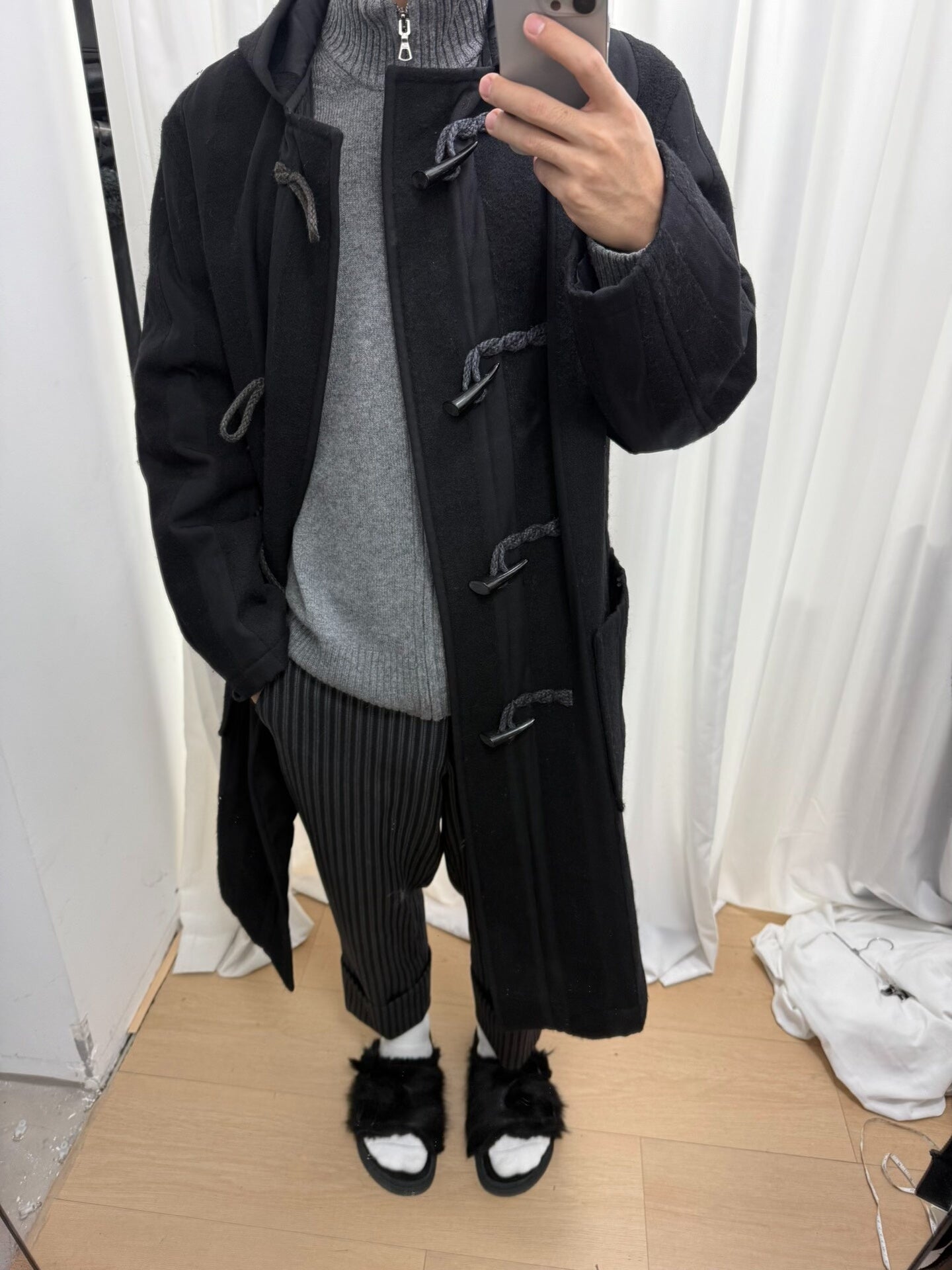 Yohji Yamamoto Striped Oversized Coat