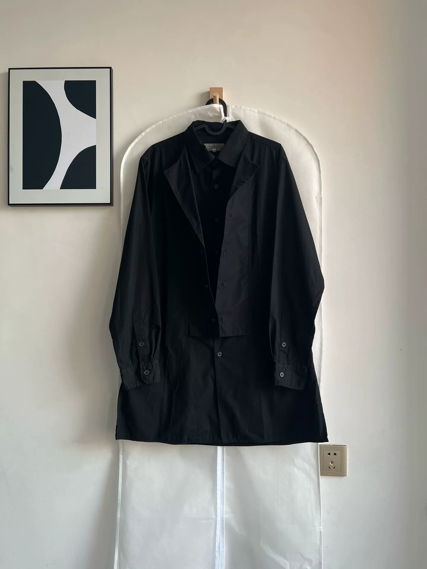 Yohji Yamamoto Black Button-Up Shirt