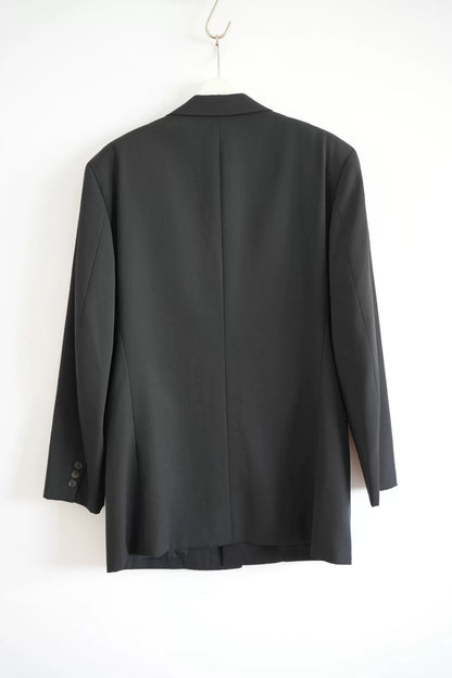 issey miyake men black wool suit jacket