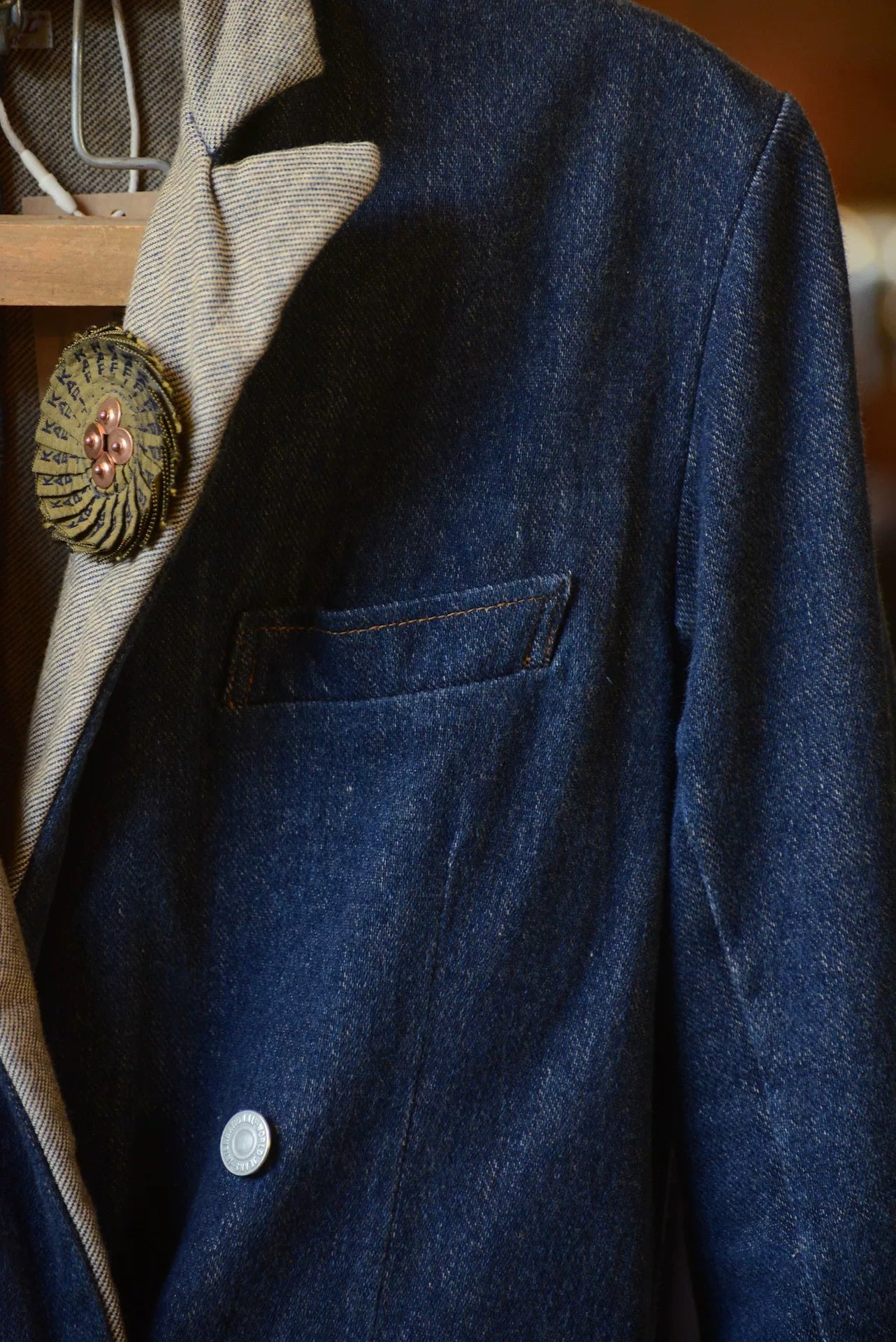 Kapital Double-Breasted Denim Blazer