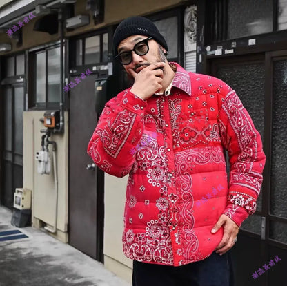 visvim pink bandana down jacket
