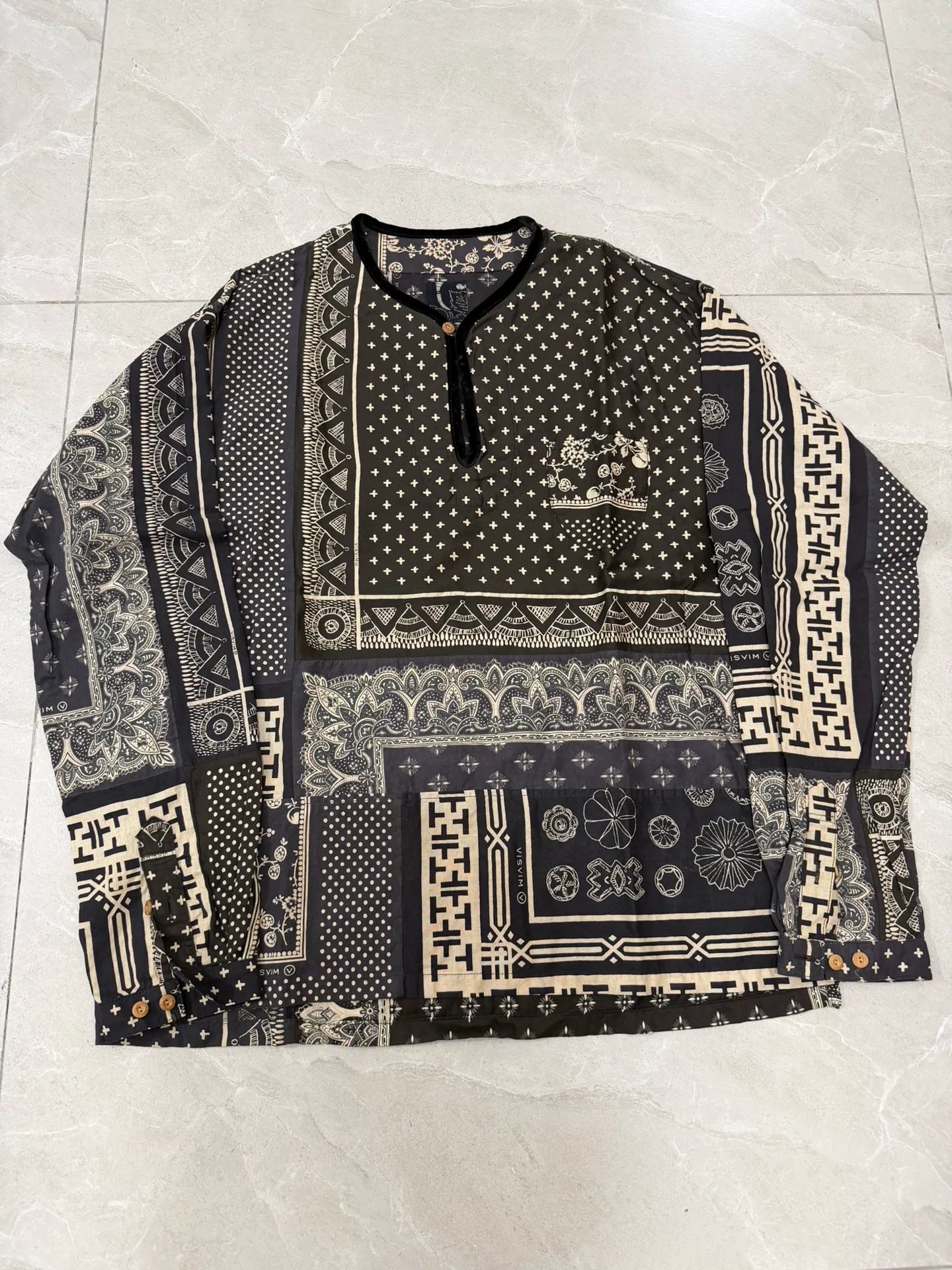 VISVIM 19SS ICT TUNIC P.O. Black Paisley