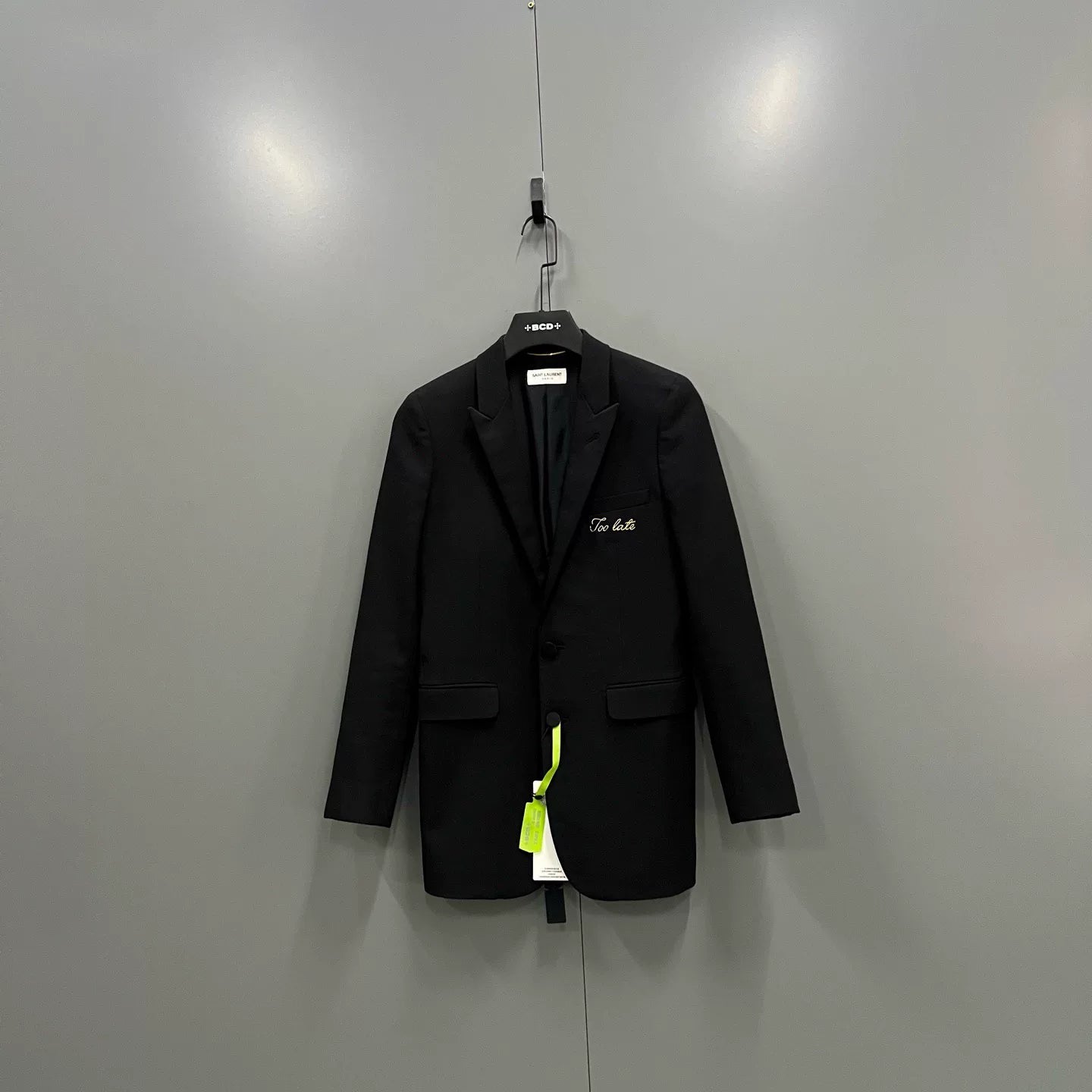 Saint Laurent Black Gold Thread Lapel Blazer