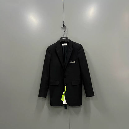 Saint Laurent Black Gold Thread Lapel Blazer