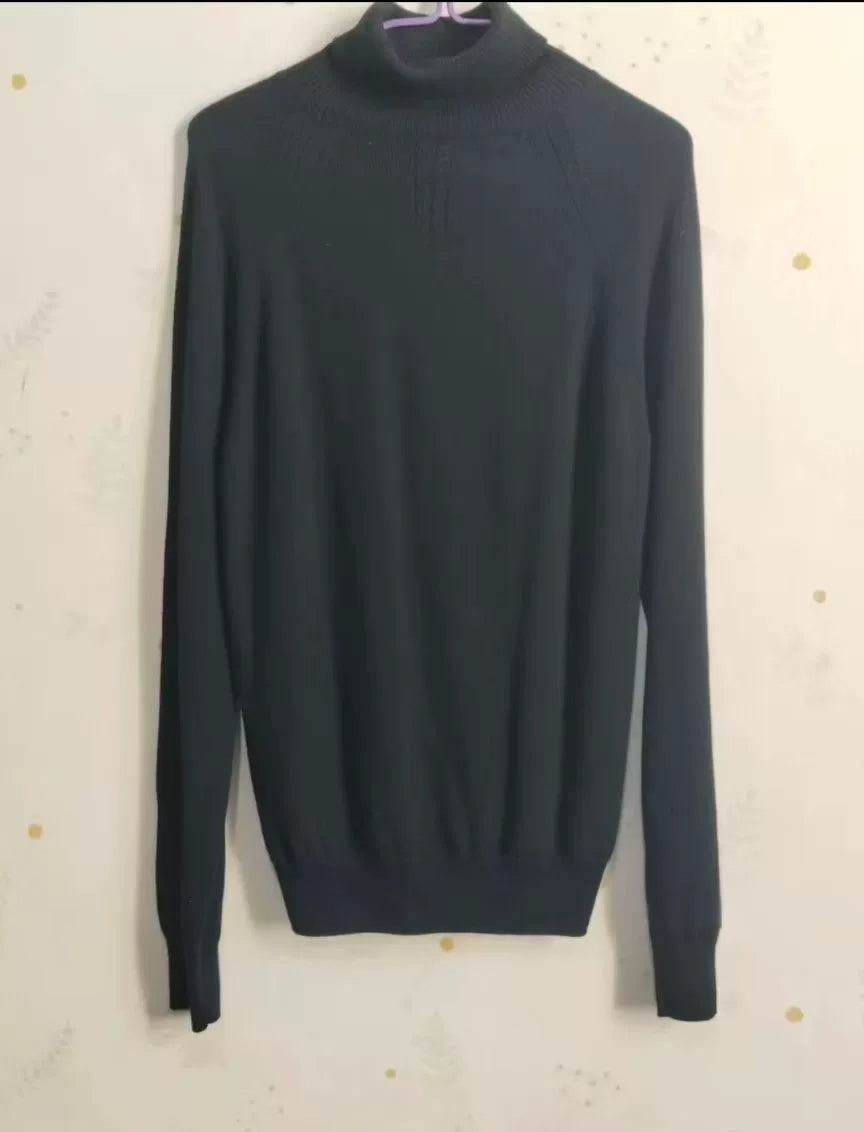 Saint Laurent Blue Wool Turtleneck Sweater