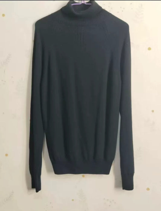Saint Laurent Blue Wool Turtleneck Sweater