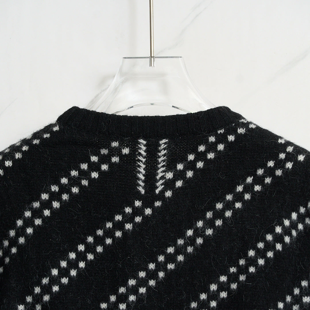 Saint Laurent Men's Zigzag Pattern Sweater
