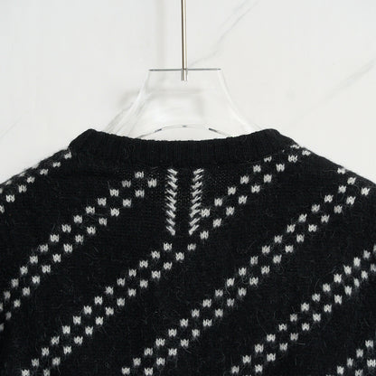 Saint Laurent Men's Zigzag Pattern Sweater