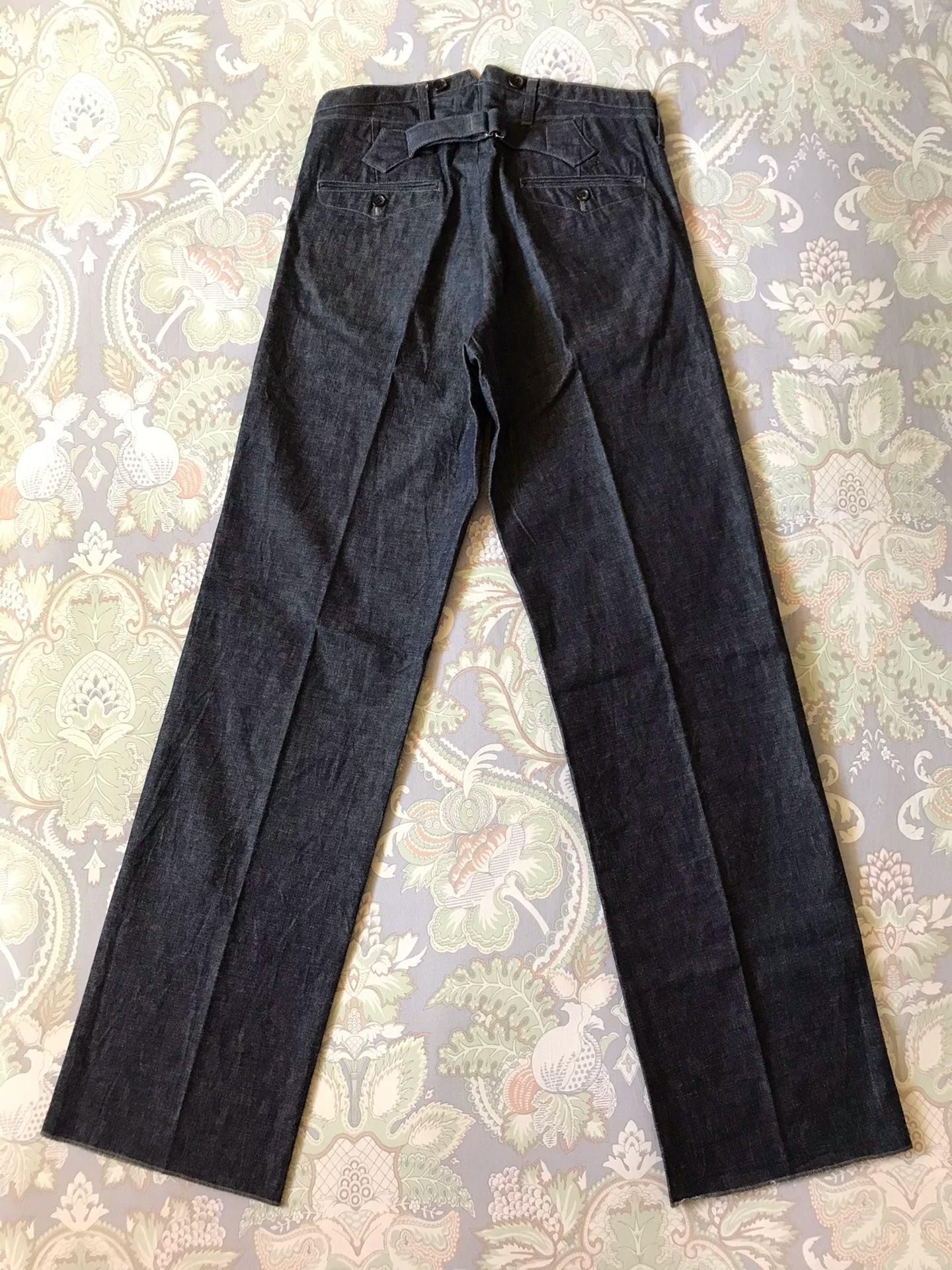 Adjustable Loose Straight Denim Cargo Pants