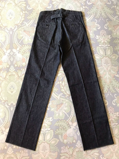 Adjustable Loose Straight Denim Cargo Pants