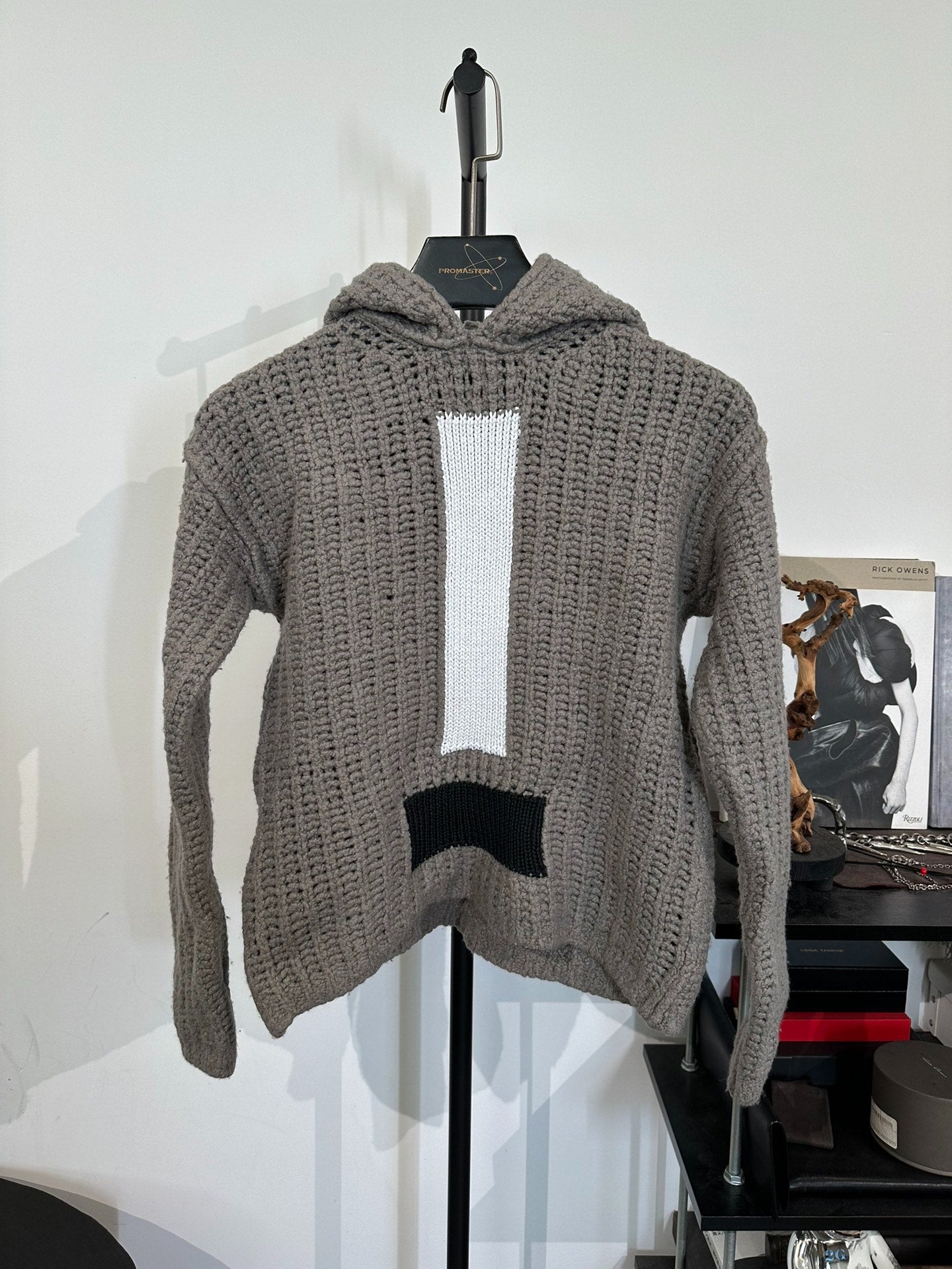 Rick Owens Main Line Knit Hooded Sweater Coat M