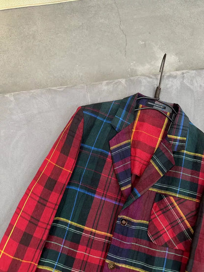 Yohji Yamamoto S/S 2005 Plaid Patchwork Jacket