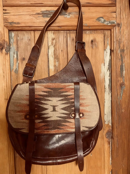 RRL Navajo Style Leather Messenger Bag
