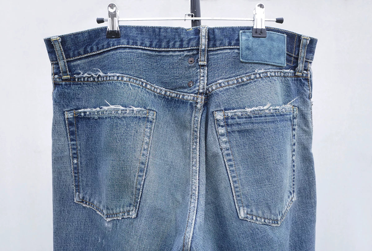 visvim journeyman denim pants with damage