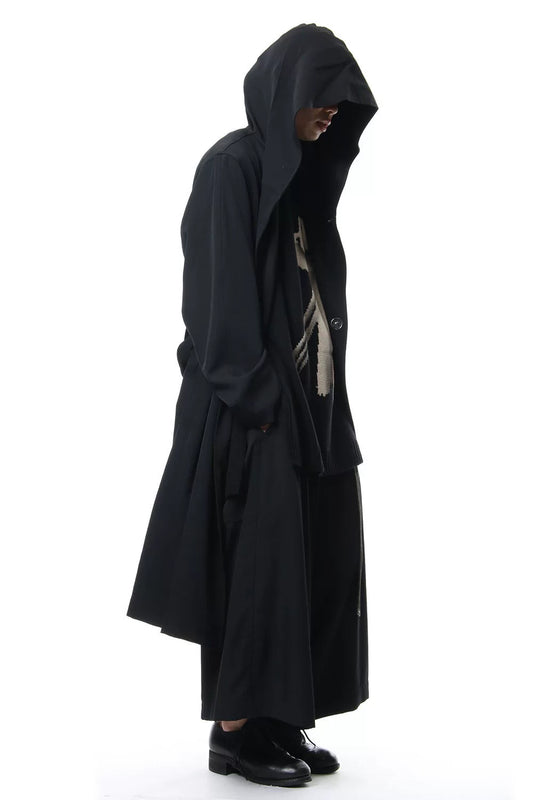 yohji yamamoto hooded boxing coat