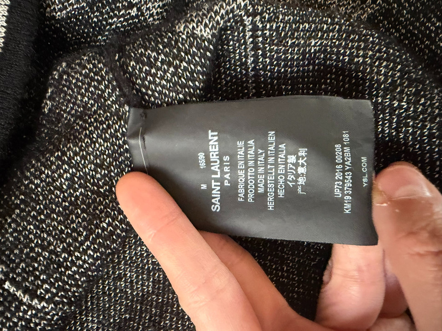 YSL Black Music Note Cardigan M