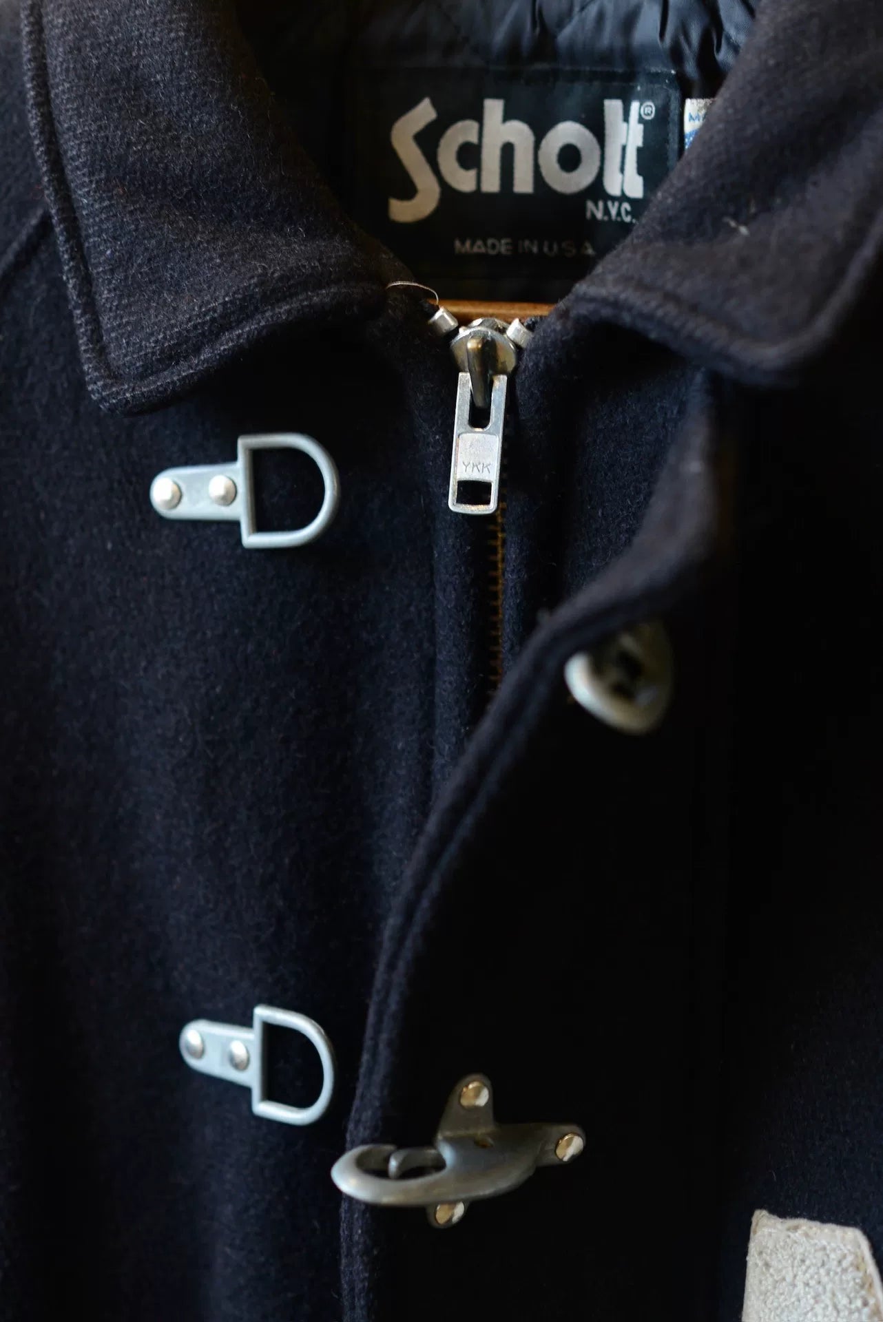 Schott Wool Coat Airplane Buckle YKK L USA
