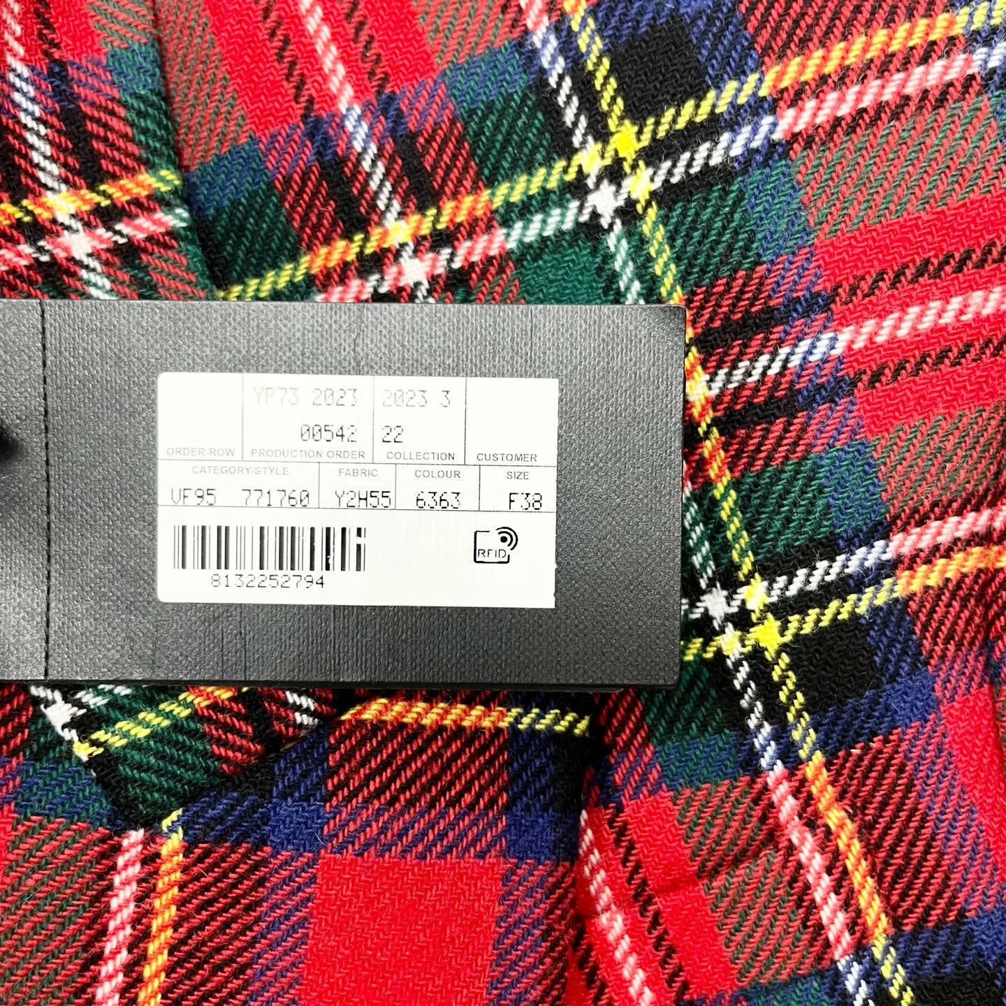 Saint Laurent FW23 Plaid Double-Breasted Blazer