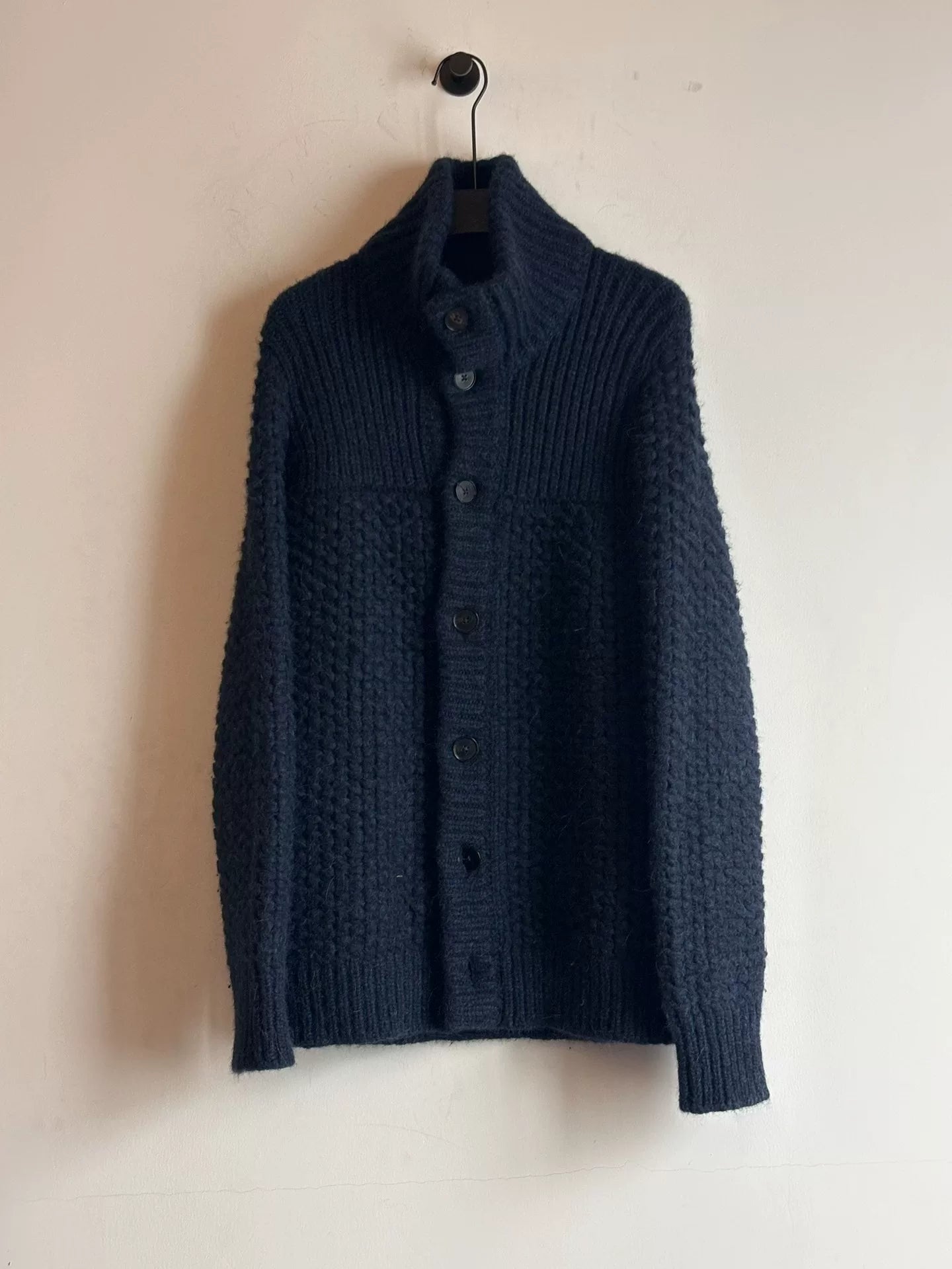 angora wool blend knitted cardigan