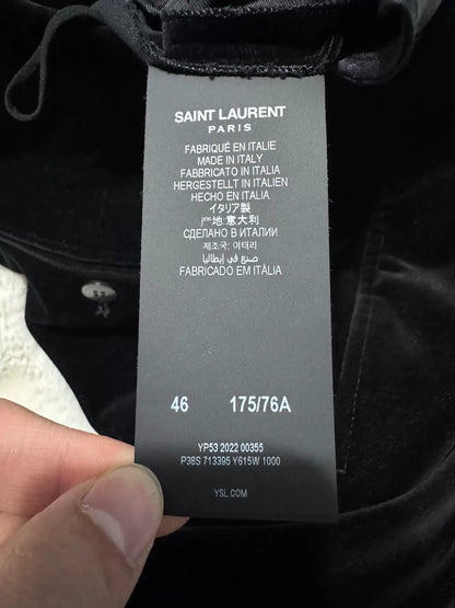 Saint Laurent Black Velvet Slim Pants