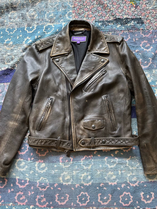 ralph lauren rl rrl leather motorcycle jacket