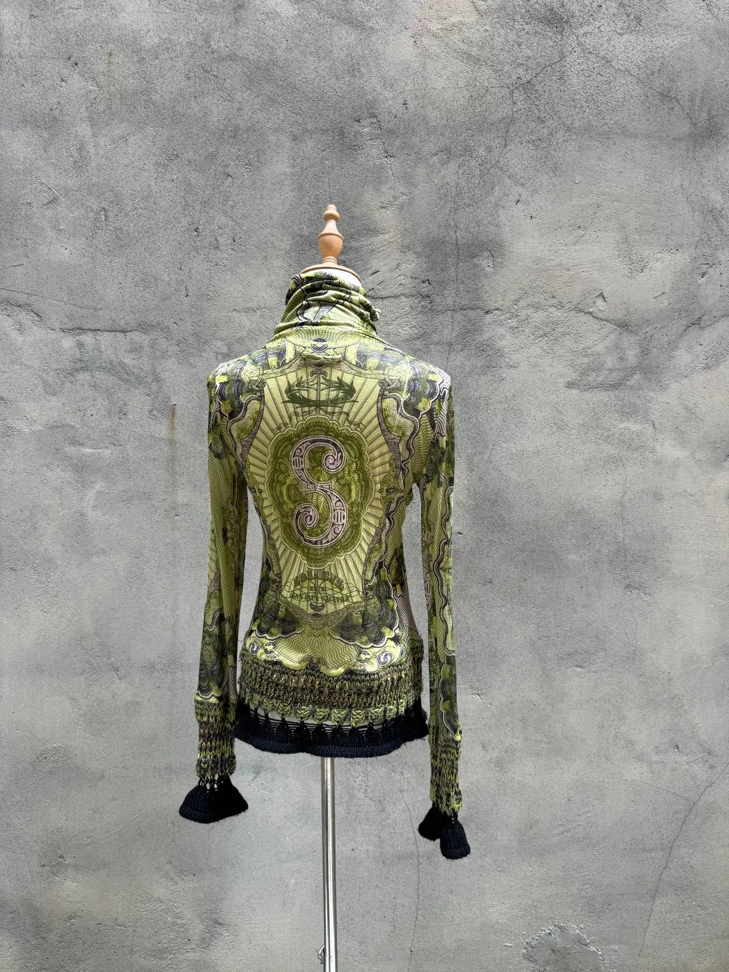 Jean Paul Gaultier Green Dragon Mesh Shirt