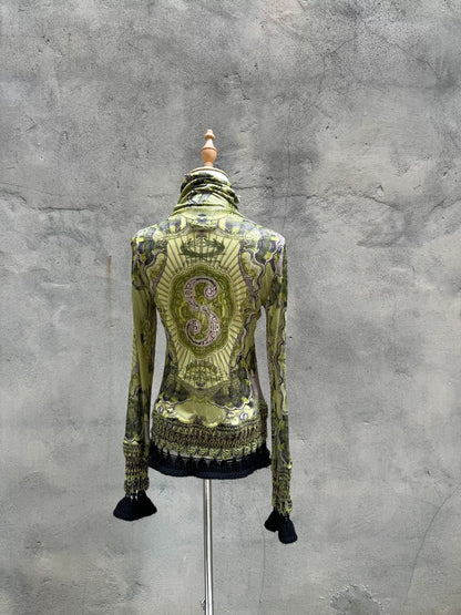 Jean Paul Gaultier Green Dragon Mesh Shirt